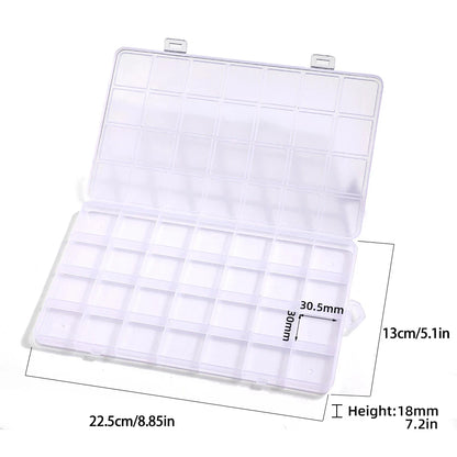 28 Grid Rectangle Plastic Jewelry Box Compartment Storage Box Case Jewelry Earring Bead Craft Display Container Organizer