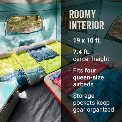 Coleman Skylodge 12-Person Tent with Screened Porch, Weatherproof Family Tent Includes Color-Coded Poles, Screened-in Porch Wild Frontier Gear LLC