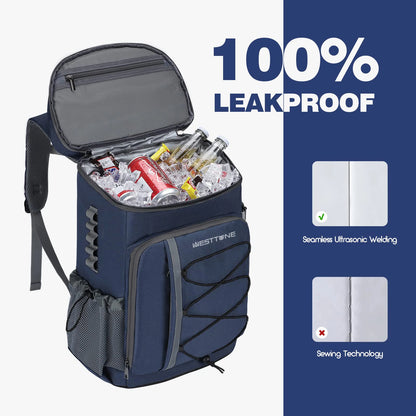WESTTUNE 35 Can Cooler Backpack Leakproof Insulated Soft Cooler Bag Camping Beach Cooler Ice Chest Backpack for Hiking Travel