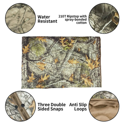 Vilead Maple Winter Warm Waterproof Quilt Wearable cape With Button Camo Woobie Blanket Waterproof Poncho Liner for Outdoor Camp Wild Frontier Gear LLC