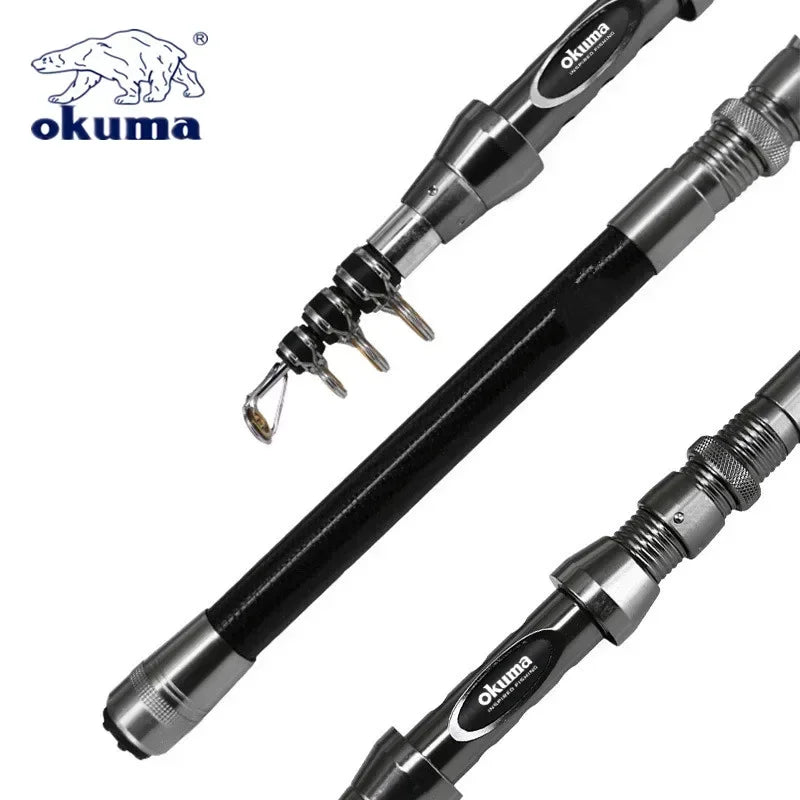 OKUMA New Carbon Rock Rod 1.5M/1.8M/2.1M/2.4M/2.7M Ceramic Guide Ring Water Drop Spinning Wheel Fishing Rod Wild Frontier Gear LLC