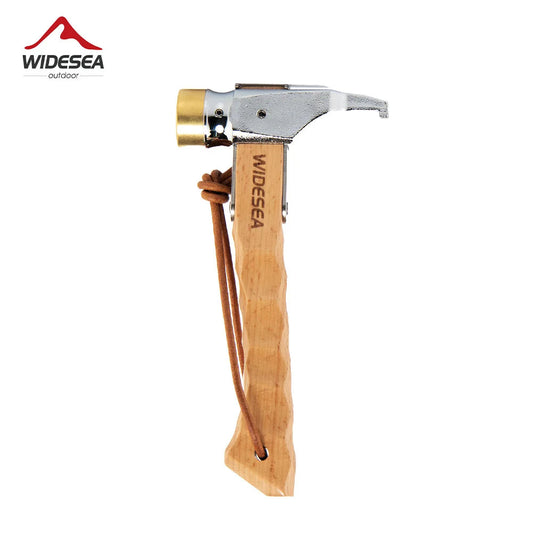 Widesea Camping Hammer Stainless Steel Brass Outdoor Tent Nails Tool Wooden Handle Mallet with Puller Hiking Backpack Supplies Wild Frontier Gear LLC