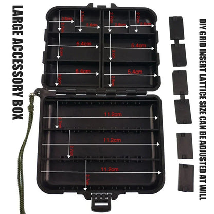 Multi Slots Fishing Box Lure Boxes Double Sided Use Bait Hook Case Organizer Large Capacity Lure Storage Case Fishing Tackle