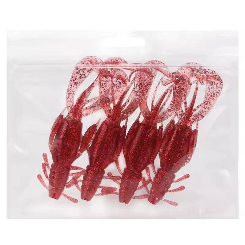 WEIHE 4pcs Beard Shrimp Soft Lure 10cm 10g Fishing Artificial Bait Soft Fishing Lure Simulation Lifelike Prawn Soft Shrimp Bait Wild Frontier Gear LLC