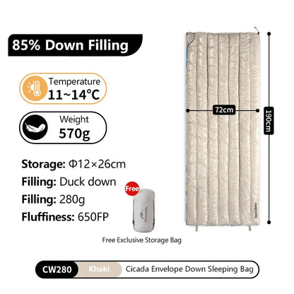 Naturehike CW280 Sleeping Bag Ultralight Duck Down Sleeping Bag Spring Travel Sleeping Bags CWM400 Hiking Camping Sleeping Bag Wild Frontier Gear LLC