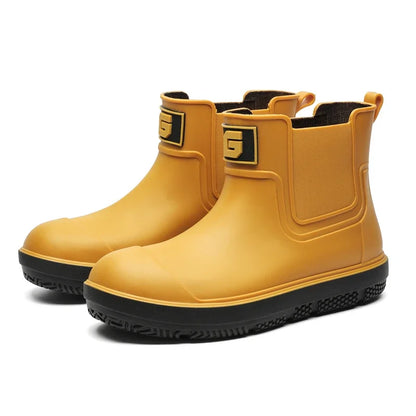 Rain Boots Men Anti-slip Wear-resistant Plush Fashion Kitchen Autumn Winter New Rain Shoes Ankle Women Waterproof Shoes - Wild Frontier Gear LLC