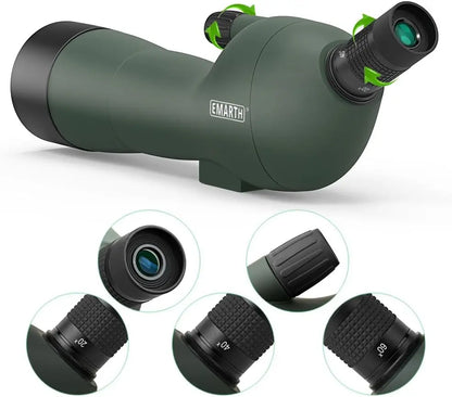 20-60x60AE 45 Degree Angled Spotting Scope with Tripod, Phone Adapter, Carry Bag, Scope for Target Shooting Bird Watching Huntin