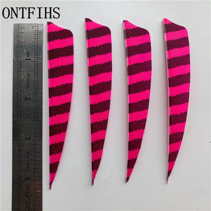 24 Pcs ONTFIHS 4Inch Fletching Arrow Striped Shield Cut Turkey Feather Archery DIY Hunting Accessories - Wild Frontier Gear LLC