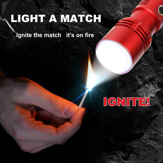 Shan bao 3800LM flashlight zoomablestrong light focusing light source canignite flames plastic bags(customizedlogo/blessing)
