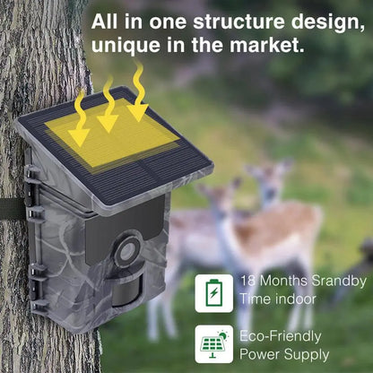 Solar-Powered Wildlife Camera 24MP 1080P with Infrared Night Vision and Fast Trigger Speed for Hunting and Observation - Wild Frontier Gear LLC