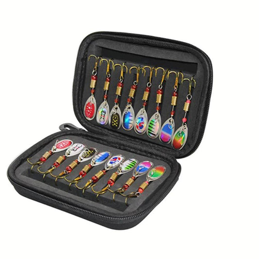 16-Piece Portable Fishing Lure Set with Nylon Bag for Trout, Bass, Salmon, Pike, and Walleye - Wild Frontier Gear LLC