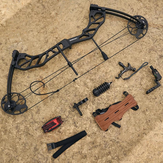 TOPARCHERY Adjustable Compound Bow Kit for Right-Handed Adults - 19-70lbs Draw Weight, 320fps IBO Speed, Aluminum Alloy Handle, Ideal for Hunting - Wild Frontier Gear LLC