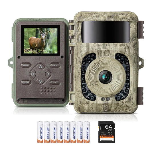 Ultra HD 48MP Wildlife Trail Camera with 0.1s Trigger Speed and Night Vision - Waterproof IP66, 120° Wide-Angle Lens for Outdoor Use - Wild Frontier Gear LLC