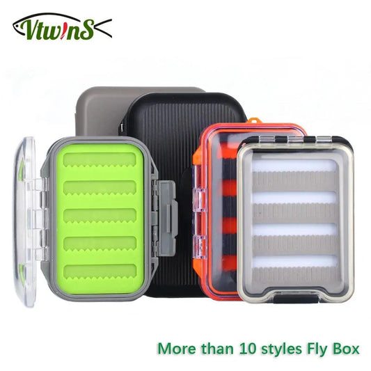 Vtwins Compact Waterproof Fly Fishing Box for Trout and Bass - 16 Styles of Dry and Wet Nymph Flies Accessory - Wild Frontier Gear LLC