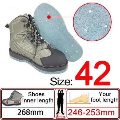 Waterproof Fly Fishing Waders and Felt Sole Shoes for Upstream Rock Fishing and Hunting - Wild Frontier Gear LLC