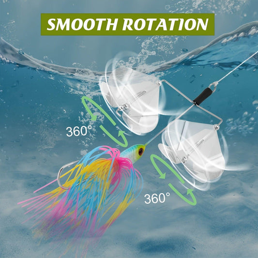 Goture 5-Piece Buzzbait Fishing Lure Set, 3/4 Oz Multicolor Spinner Baits for Freshwater and Saltwater Bass and Trout Fishing - Wild Frontier Gear LLC