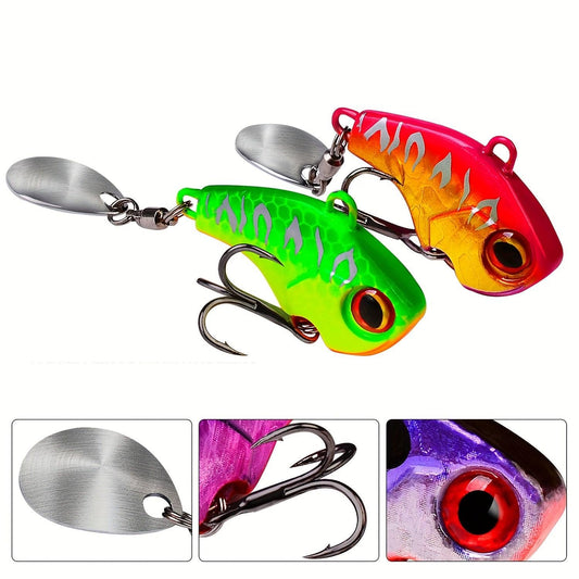5-Piece Metal Fishing Spinner Blade Set for Bass - VIB Crankbait Lures in Various Weights (6g/10g/15g/21g/28g) - Wild Frontier Gear LLC